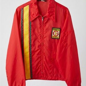 Vintage 70s Swingster Red Racing Jacket Stripes Medium